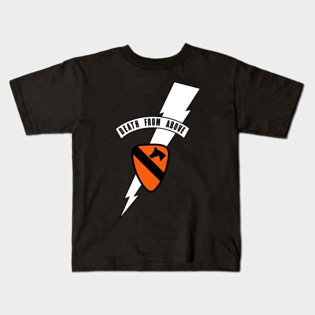 1st Cavalry Div - Death Card - VN wo Txt Kids T-Shirt by twix123844